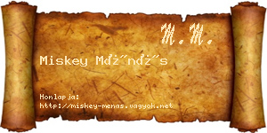 Miskey Ménás névjegykártya